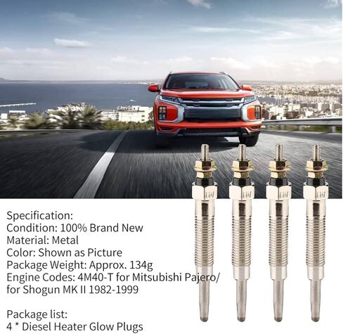 KIMISS 4 قطع شمعات توهج سخان الديزل، شمعات سخان المواد المعدنية، شمعات توهج لميتسوبيشي باجيرو شوغون 1994-1999 2.8 TD in Saudi Arabia