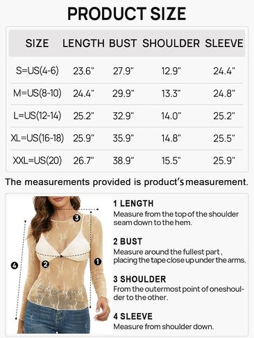MEROKEETY 2024 Womens Lace Sheer Mesh Long Sleeve Top Crewneck Sexy Y2k See Through Blouse Shirts in Saudi Arabia