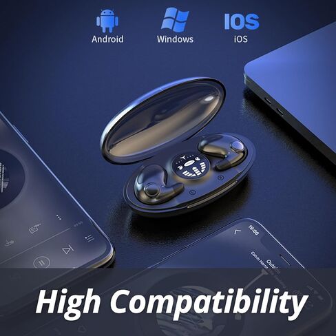 سماعات أذن Loluka غير مرئية تعمل لمدة 24 ساعة، سماعات أذن بلوتوث صغيرة، سماعات أذن لاسلكية حقيقية، ستيريو هاي فاي موسيقى IPX4 مقاومة للماء، خاصية إلغاء الضوضاء مع حافظة شحن لاسلكية in Kuwait