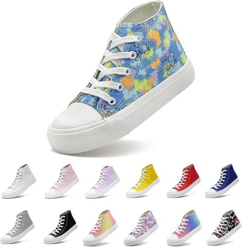 Toddler/Little Sneakers for Girls Boys Kids Fashion High Tops Canvas Shoes Classic Casual Tennis Shoes Colorful Shoes in Saudi Arabia
