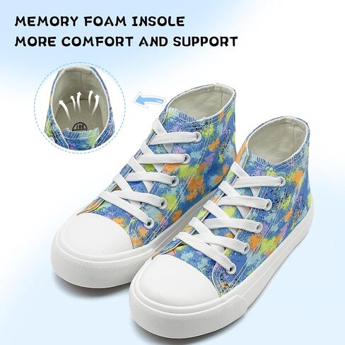 Toddler/Little Sneakers for Girls Boys Kids Fashion High Tops Canvas Shoes Classic Casual Tennis Shoes Colorful Shoes in Saudi Arabia