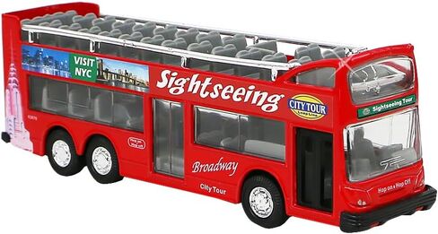 NYC Sightseeing Tour Bus, New York City Double Decker, Diecast Toy Double Decker Tourist Open Top Pull Back Model Vehicle Souvenir Gift (NYC Tour) in Kuwait