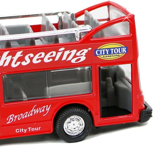 NYC Sightseeing Tour Bus, New York City Double Decker, Diecast Toy Double Decker Tourist Open Top Pull Back Model Vehicle Souvenir Gift (NYC Tour) in Kuwait