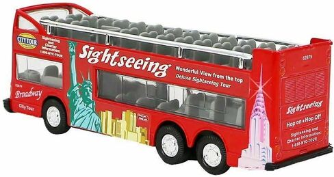 NYC Sightseeing Tour Bus, New York City Double Decker, Diecast Toy Double Decker Tourist Open Top Pull Back Model Vehicle Souvenir Gift (NYC Tour) in Kuwait