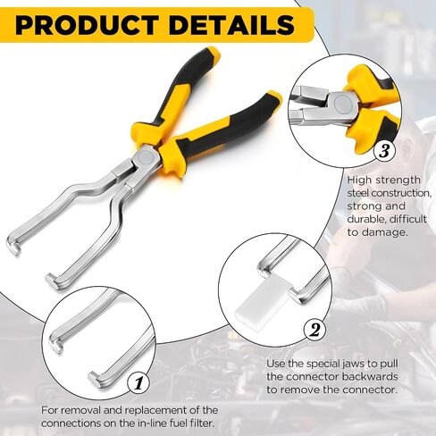 Electrical Disconnect Plier Automotive Electrical Connector Plier Universal Electrical Connector Disconnect Tool Fuel Line Plier Long Spark Plug Removal Plier Car Fuel Feed Pipe Plier (Red) in Saudi Arabia