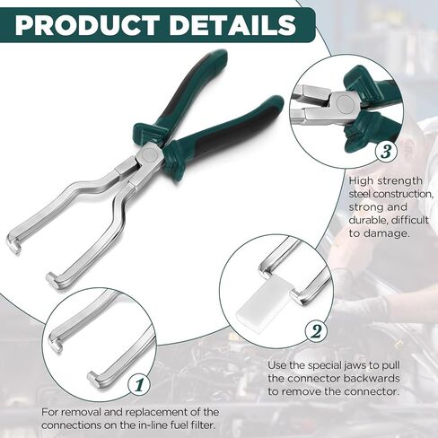 كماشة قطع الكهرباء كماشة موصل كهربائي للسيارات، أداة قطع موصل كهربائي عالمي، كماشة خط الوقود، زرادية طويلة لإزالة قابس الإشعال، كماشة أنبوب تغذية وقود السيارة (أحمر) in Kuwait