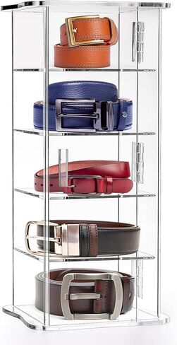 منظم حزام أكريليك من 5 طبقات من ZENFUN، صندوق تخزين مربع قابل للتكديس، صندوق عرض شفاف، منظم للساعة، وإكسسوارات الشعر، والمجوهرات، والخزانة والأدراج in Kuwait