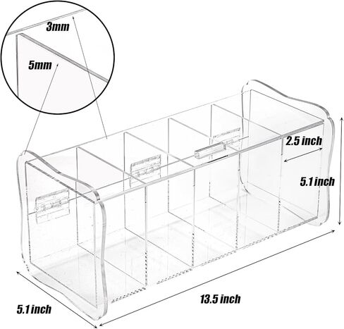 منظم حزام أكريليك من 5 طبقات من ZENFUN، صندوق تخزين مربع قابل للتكديس، صندوق عرض شفاف، منظم للساعة، وإكسسوارات الشعر، والمجوهرات، والخزانة والأدراج in Kuwait