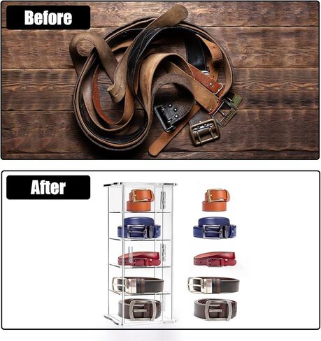 منظم حزام أكريليك من 5 طبقات من ZENFUN، صندوق تخزين مربع قابل للتكديس، صندوق عرض شفاف، منظم للساعة، وإكسسوارات الشعر، والمجوهرات، والخزانة والأدراج in Kuwait