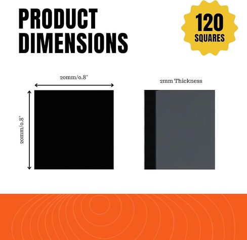 Performore Magnetic Squares, 20 x 20 x 2mm Magnet Adhesive Squares, 120 Pieces of Square Magnets with 3M Self Adhesive Backing, 4 Sheets, Ideal for White Boards, Art Projects, Fridge Organization in Saudi Arabia