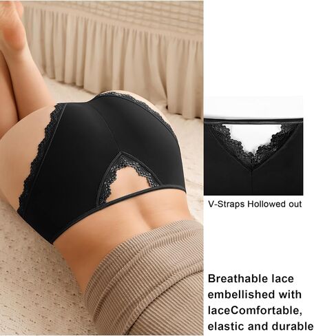 Eiggam Lace Underwear for Women Sexy Seamless Cheeky Underwear for Women Smooth Bikini Panties Stretch Women Underwear Pack in Saudi Arabia
