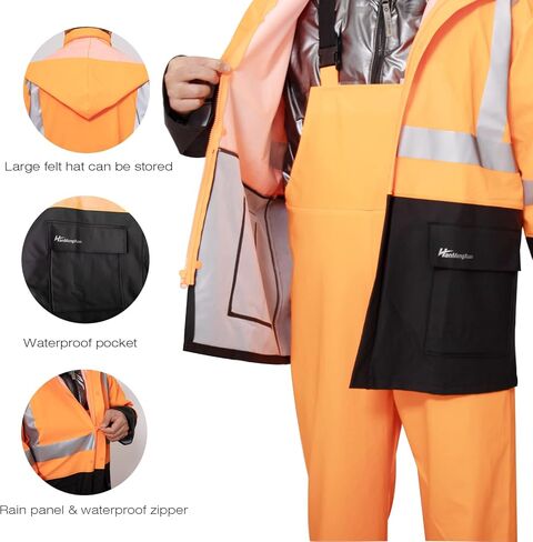 Rain Suit For Men Waterproof Heavy Duty Rain Gear Outdoor All-Sport Work Fishing Jacket & Trouser Raincoats in Saudi Arabia