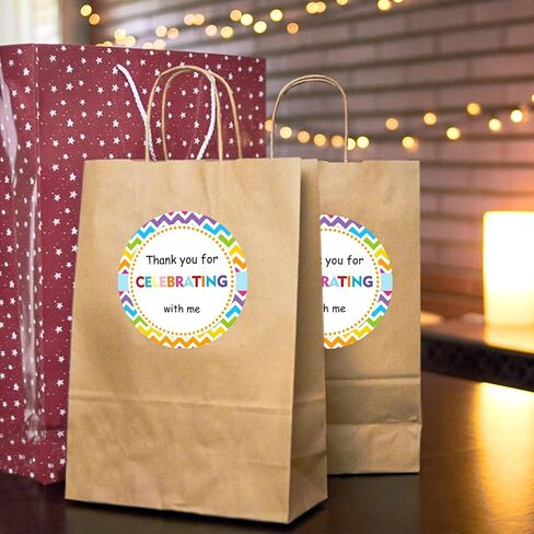 joycraft 60Pcs Thank You for Celebrating with Me Stickers, 2 inch Thank You Gift Stickers, Colorful Wave Stickers, Thank You Stickers for Birthday, Graduation, Party Favor in Saudi Arabia