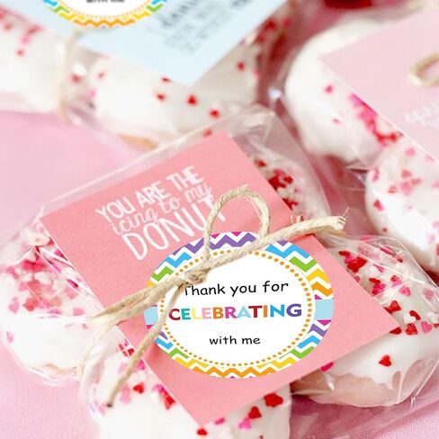joycraft 60Pcs Thank You for Celebrating with Me Stickers, 2 inch Thank You Gift Stickers, Colorful Wave Stickers, Thank You Stickers for Birthday, Graduation, Party Favor in Saudi Arabia