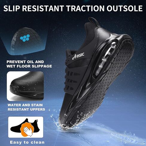 ARISIC Non Slip Work Shoes for Men Women Slip on Sneakers Waterproof Restaurant Men Zapatos Trabajo Comfort Kitchen Chef Slip Resistant Food Service Shoes in Kuwait