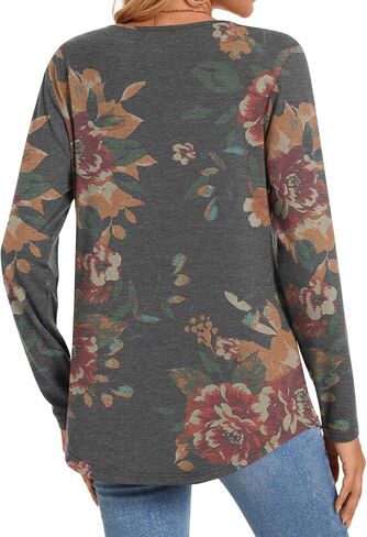 Anyhold Womens Fall Long Sleeve Tunic Tops Basic Pullover Dressy Casual Shirts Fashion Pleated Business Blouses in Kuwait