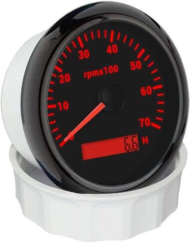 ELING 3 3/8 ''مقياس سرعة دوران محرك الديزل 4000 دورة في الدقيقة مع عداد ساعة 12 فولت 24 فولت مع 8 ألوان خلفية لسفن RV ATV in Kuwait