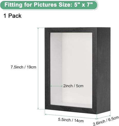 Shadow Box Frame, 4 x 6 Inch Wooden Dried Flower Photo Frame Deep Box Frame Shadow Boxes Display Case for Flower/Tickets/DIY Craft, Display Frame Shadow Box [Natural Color] in Saudi Arabia