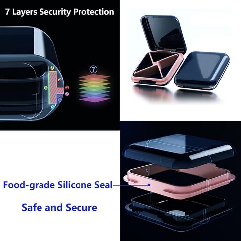 Small Pill Box Waterproof Travel Pill Case Portable Daily Pill Container Pill Holder for Purse 4 Compartments Pocket Compact Medicine Organizer for Vitamin,Fish Oils,Supplements,Medication in Kuwait