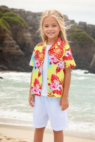Cromoncent Mommy and Me Matching Hawaiian Outfits Girls & Womens Hawaiian Shirts Tropical Button Down Shirts in Saudi Arabia