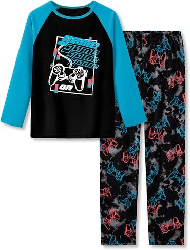Beezizac Little & Big Boys Pajamas 2-Piece Cool Cozy Long Sleeve & Pants PJ Set Soft Kid Outfits Size 6-18 in Kuwait
