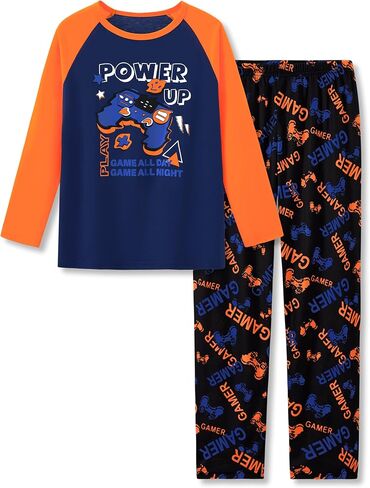 Beezizac Little & Big Boys Pajamas 2-Piece Cool Cozy Long Sleeve & Pants PJ Set Soft Kid Outfits Size 6-18 in Kuwait
