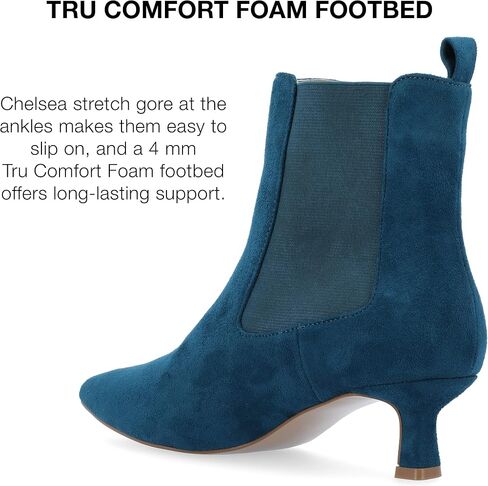 Journee Collection Womens Medium and Wide Width Tenlee Tru Comfort Foam Pull On Chelsea Kitten Heel Bootie in Saudi Arabia