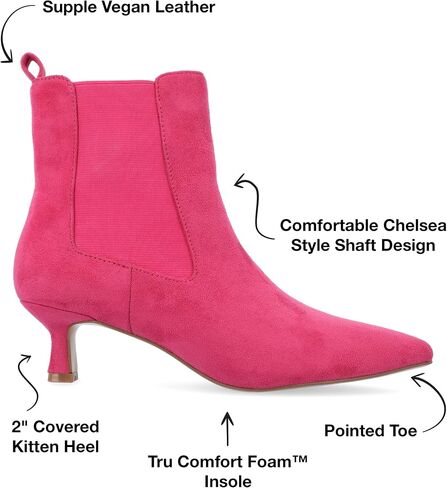 Journee Collection Womens Medium and Wide Width Tenlee Tru Comfort Foam Pull On Chelsea Kitten Heel Bootie in Saudi Arabia