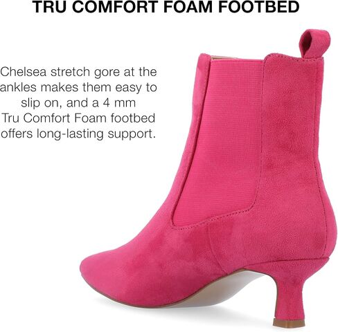 Journee Collection Womens Medium and Wide Width Tenlee Tru Comfort Foam Pull On Chelsea Kitten Heel Bootie in Saudi Arabia