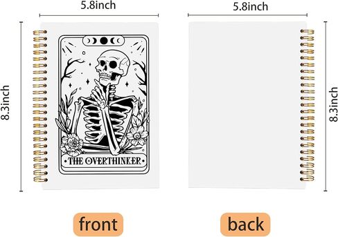 the Overthinker Tarot Card Notebook Journal, Gothic Goth Skull Notebook Journal, Witchy Journal, Goth Office Supplies, Witchy Stuff Spiral Notebook 5.5x8.3 in Saudi Arabia