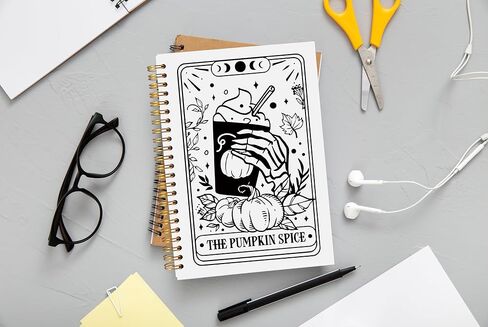 the Overthinker Tarot Card Notebook Journal, Gothic Goth Skull Notebook Journal, Witchy Journal, Goth Office Supplies, Witchy Stuff Spiral Notebook 5.5x8.3 in Saudi Arabia