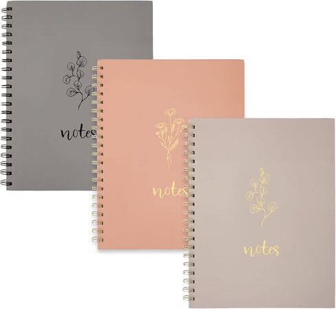 EOOUT 3 Pack Aesthetic Spiral Notebook Journals for Women, 8.5" x 11" Cute College Ruled Notebook 160 Pages, Office School Supplies Gifts in Saudi Arabia