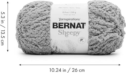 خيوط ذيل قطن Bernat Sheepy - عبوتان بوزن 250 جم/8.8 أونصة - نايلون - 6 كبيرة الحجم للغاية - 149 ياردة - حياكة/كروشيه in Saudi Arabia