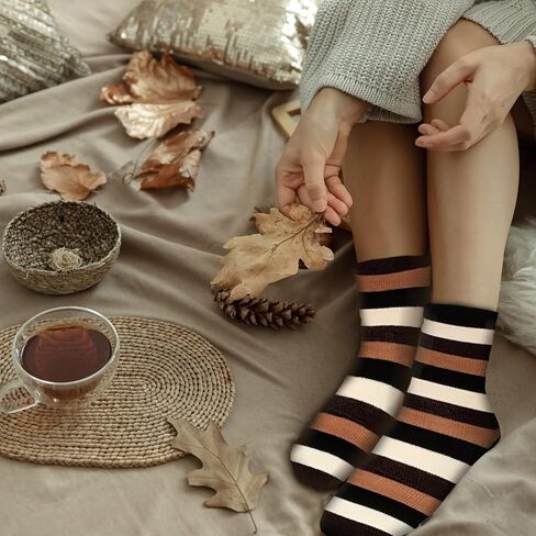 ANOTION جوارب الخريف - 12 زوجًا من الجوارب المضحكة، هدايا عيد الشكر، هدايا تحت عنوان الخريف للنساء، جوارب برتقالية، جوارب شتوية لطيفة للنساء، هدايا اليقطين، هدايا عيد ميلاد الخريف، هدايا المعلم الخريفية in Kuwait