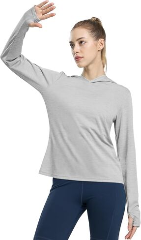 MIER Women's UPF 50+ Sun Protection Hoodie SPF Long Sleeve UV Shirts for Hiking Fishing Running Outdoor, Lightweight in Saudi Arabia