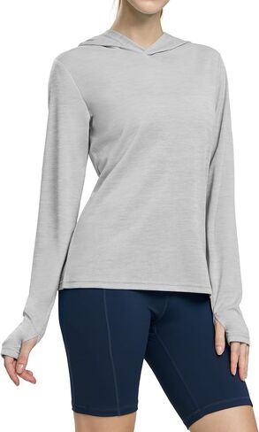 MIER Women's UPF 50+ Sun Protection Hoodie SPF Long Sleeve UV Shirts for Hiking Fishing Running Outdoor, Lightweight in Saudi Arabia