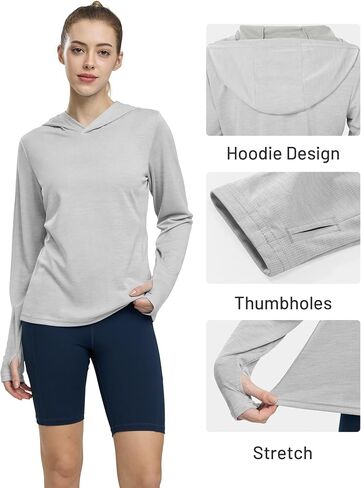MIER Women's UPF 50+ Sun Protection Hoodie SPF Long Sleeve UV Shirts for Hiking Fishing Running Outdoor, Lightweight in Saudi Arabia
