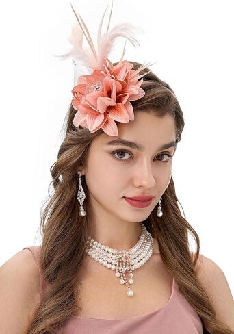 BABEYOND Fascinator Hats for Women Tea Party Hat Kentucky Flower Organza Fascinators Headband Derby Hats for Wedding in Saudi Arabia