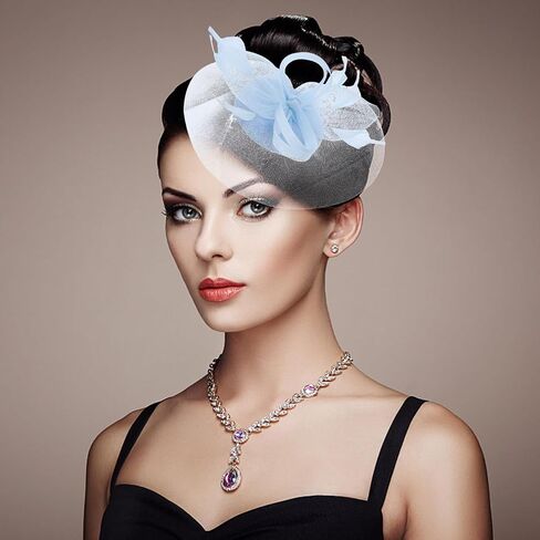 FRCOLOR Fascinators Hat Derby Wedding Flower Cocktail Mesh Hair Clip Women Plumage Fascinator Hat Tea Party Headwear in Saudi Arabia