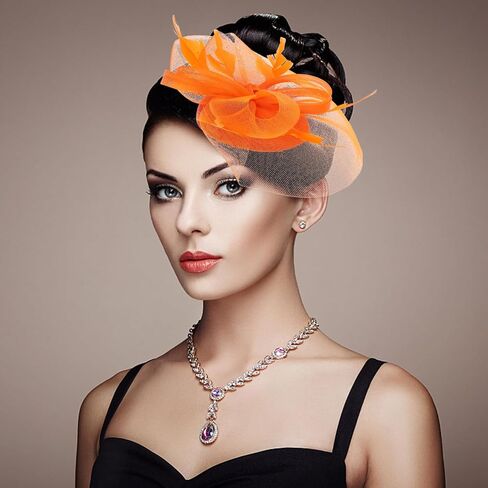 FRCOLOR Fascinators Hat Derby Wedding Flower Cocktail Mesh Hair Clip Women Plumage Fascinator Hat Tea Party Headwear in Saudi Arabia