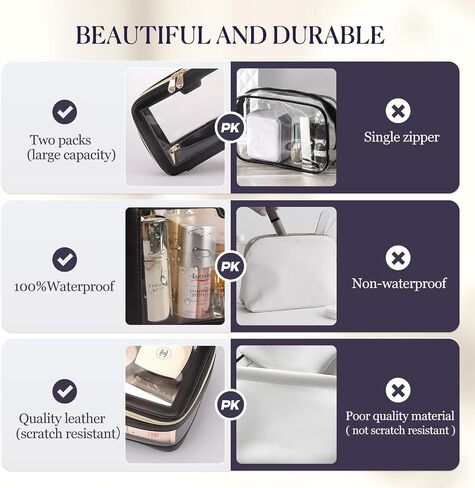 Clear Makeup Bag Clear Cosmetic Bag Large Toiletry Bag With Zipper Double Sided Travel Makeup Bag For Women Waterproof Clear Toiletry Bag in Saudi Arabia