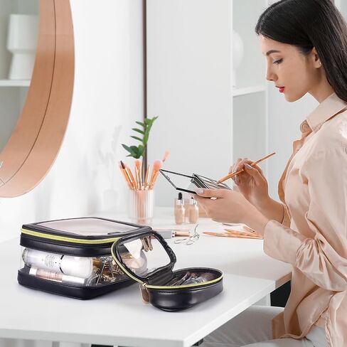 Clear Makeup Bag Clear Cosmetic Bag Large Toiletry Bag With Zipper Double Sided Travel Makeup Bag For Women Waterproof Clear Toiletry Bag in Saudi Arabia