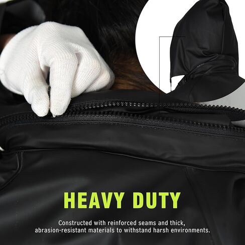 ملابس خارجية للعمل للرجال - بدلة مطر احترافية مع سترة مطاطية وسروال مريلة لتوفير أقصى درجات الأمان والراحة in Kuwait