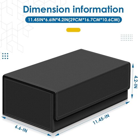 Homthy 1800+ Card Deck Case for Trading Cards, Leather Magnetic Closure Commander Card Storage Box Magic Card Protectors Fit for MTG TCG and Sport Cards in Kuwait