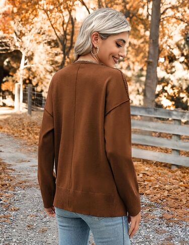 Zeagoo Women's Oversized Button Cardigan Sweaters 2024 Fall Open Front Lightweight Cardigans V Neck Loose Knit Outwear in Saudi Arabia