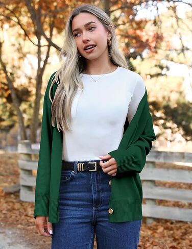 Zeagoo Women's Oversized Button Cardigan Sweaters 2024 Fall Open Front Lightweight Cardigans V Neck Loose Knit Outwear in Saudi Arabia