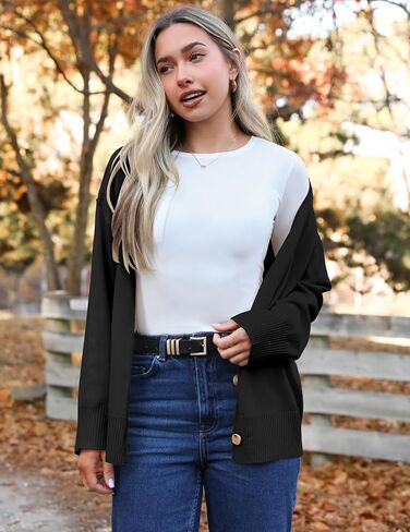Zeagoo Women's Oversized Button Cardigan Sweaters 2024 Fall Open Front Lightweight Cardigans V Neck Loose Knit Outwear in Saudi Arabia
