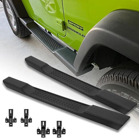6 Inches OE Style Running Boards, Matte Black Side Steps Compatible with 2007-2018 Jeep Wrangler JK 2 Door in Saudi Arabia
