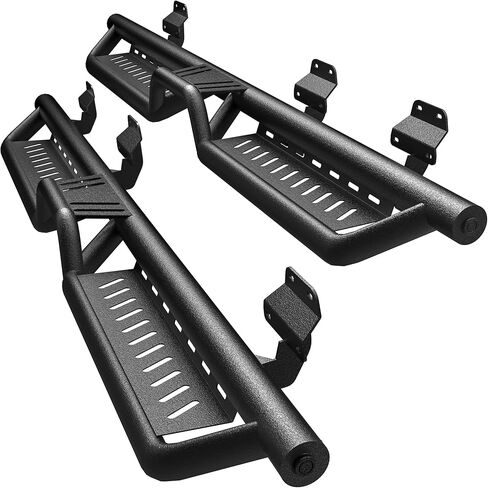 YITAMOTOR Running Boards & Side Steps Compatible with 2015-2024 Ford F150, 2017-2024 F250 F350 Super Duty Supercrew Cab, Black Powder Coated Nerf Bars, Two-Stair for Roof Operation in Saudi Arabia