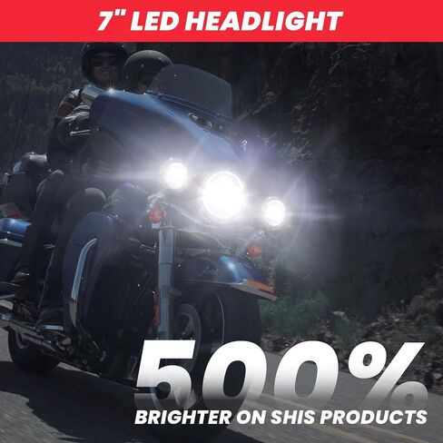 7 Inch Motorcycle LED Headlight 4.5" Fog Passing Light Fit For Harley Davidson Softail Deluxe Road King Street Glide Road Glide Ultra Limited Tri Tour Models DRL Halo Ring Angel Eye Chrome in Saudi Arabia
